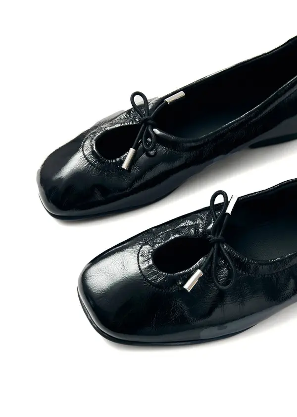 Rosalind Patent Black Leather Ballerina 2 Image