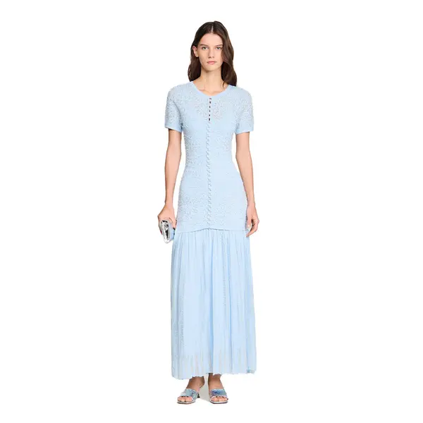 Knit Buttoned Midi Dress 1 Image