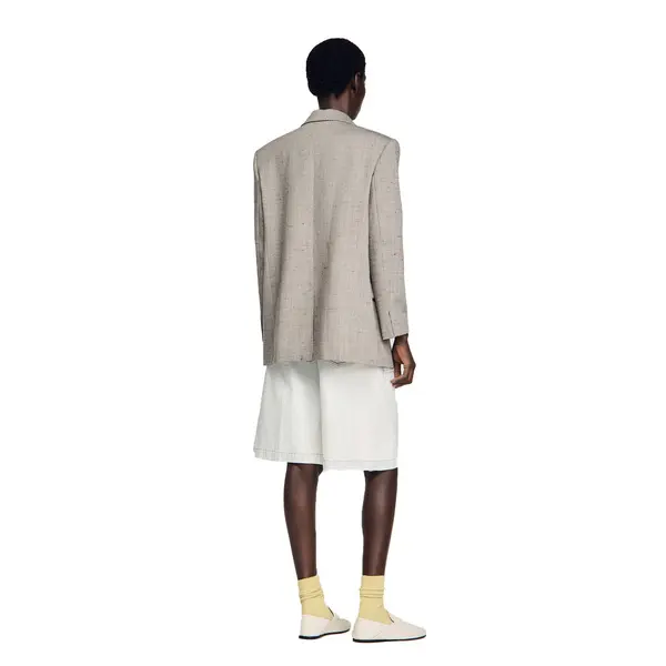 Checked Wool Jacket With Brooch 2 Image