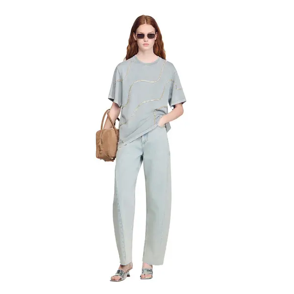 Loose Fit Rhinestone T-Shirt 2 Image