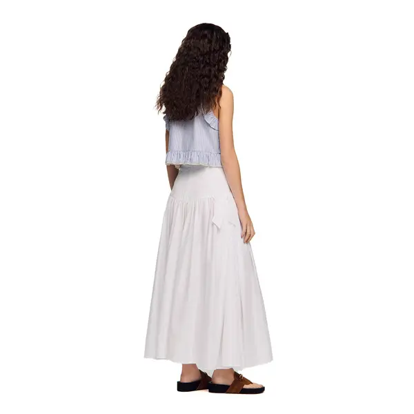 Long Poplin Skirt With Ties 1 Image