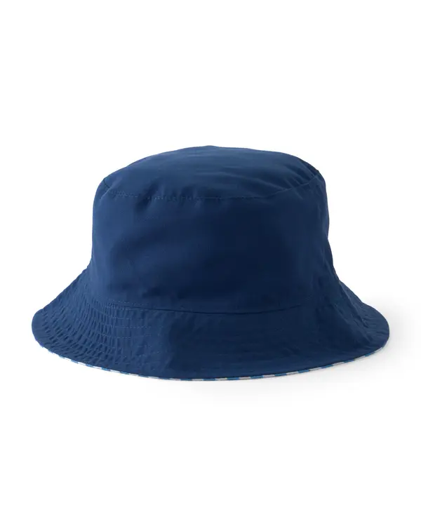 Baby Boy Reversible Stripe Swim Hat - Blue 2 Image