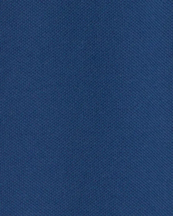 Baby Boy Pique Polo Short-Sleeve Romper - Navy Blue 1 Image