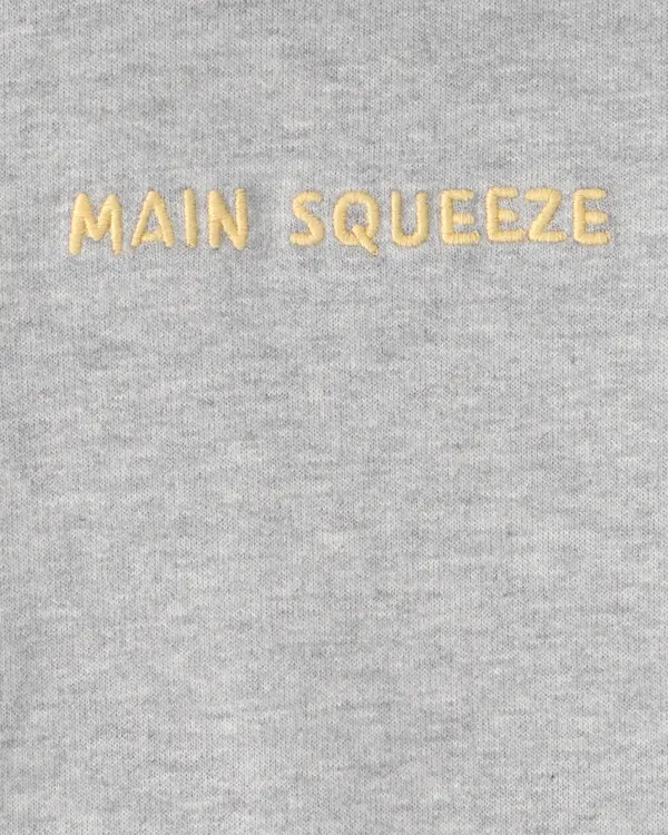 Baby Boy 'Main Squeeze' Short-Sleeve Hooded Romper - Grey 1 Image