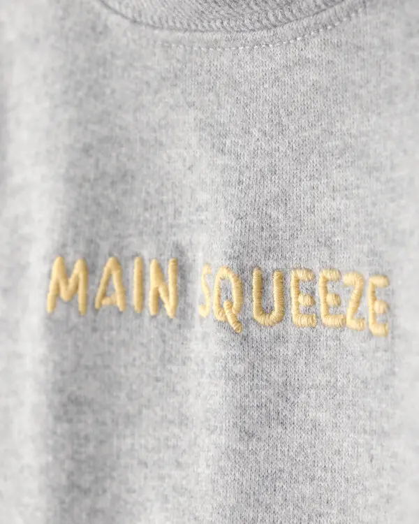 Baby Boy 'Main Squeeze' Short-Sleeve Hooded Romper - Grey 2 Image