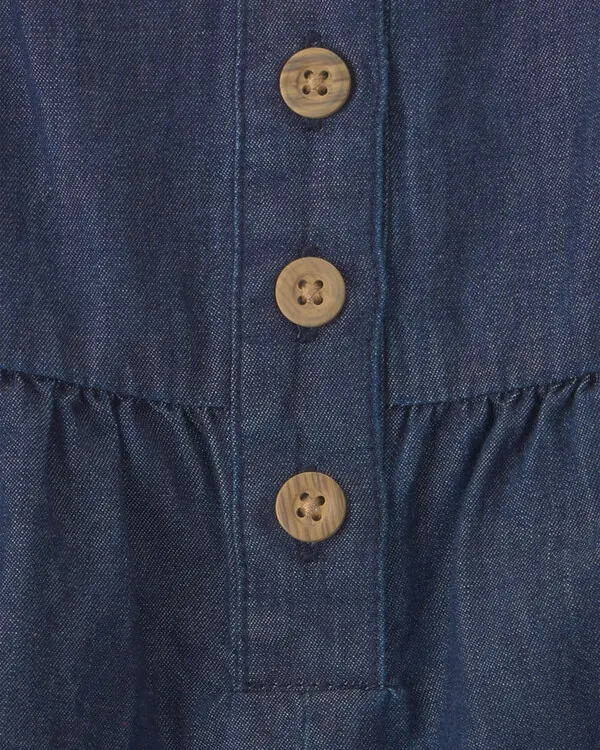 Baby Girl 2-Piece Chambray Romper Set - Pink/Blue 2 Image