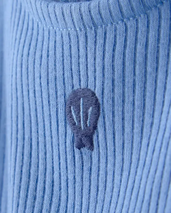 Baby Girl Seashell Short-Sleeve Bodysuit Dress - Blue 2 Image