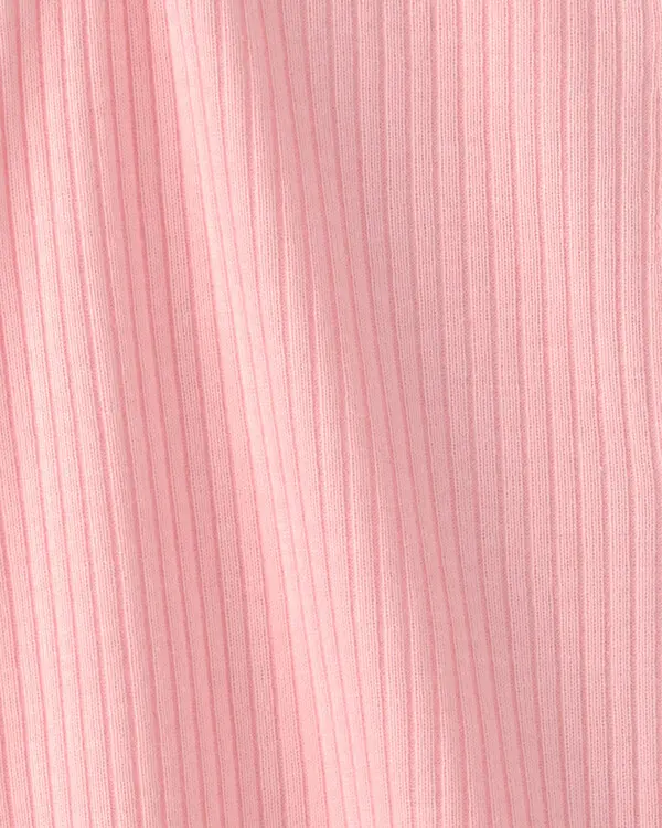 Kids Baby Girl Little One' Rib Short-Sleeve Romper - Pink 1 Image