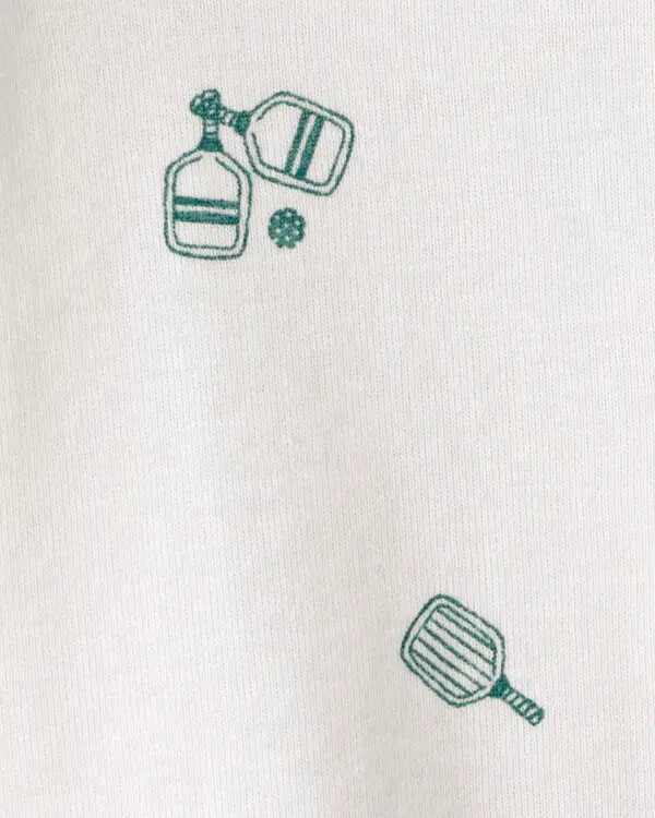 Baby Pickleball Short-Sleeve Romper - White 1 Image