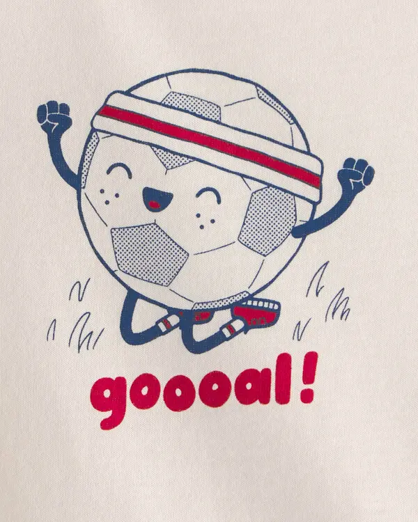 Baby Soccer Ball Graphic Bodysuit - Ivory 1 Image