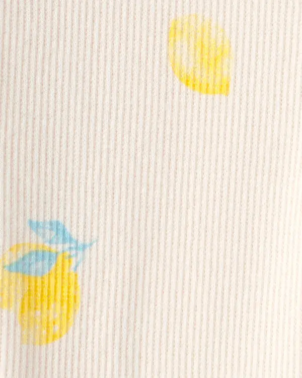 Kids Baby Girl Lemon Rib Pants - Ivory 1 Image