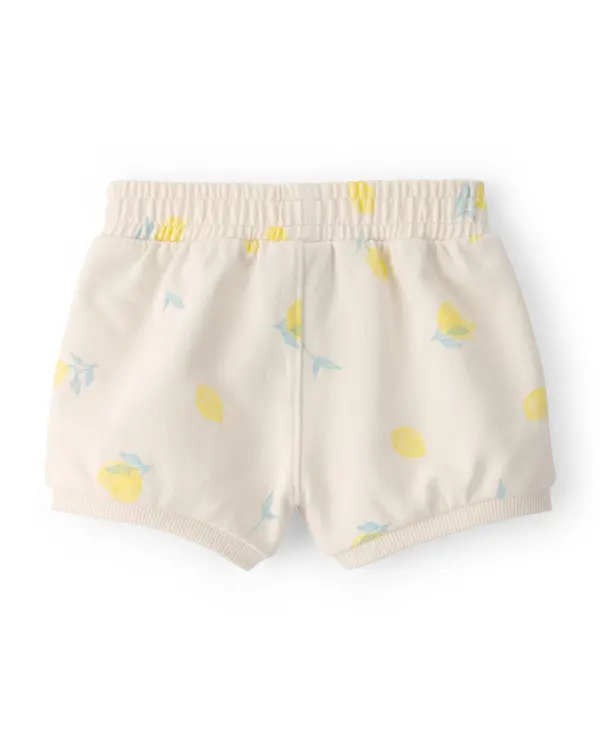 Kids Baby Girl French Terry Shorts - Cream 1 Image