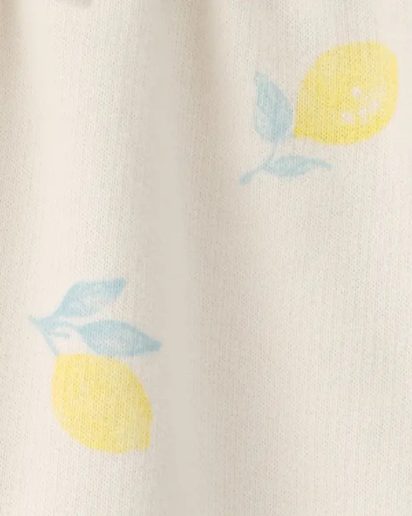 Kids Baby Girl French Terry Shorts - Cream 2 Image