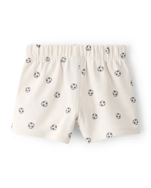 Kids Baby Boy Soccer French Terry Shorts - White 1 Image