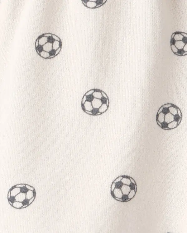 Kids Baby Boy Soccer French Terry Shorts - White 2 Image