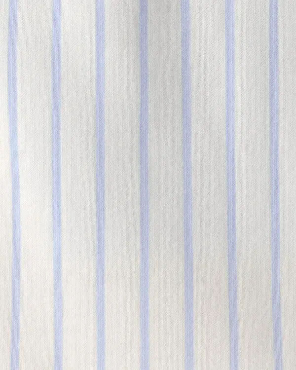 Kids Baby Boy 2-Piece Stripe Overall Set - Blue/Ivory 2 Image