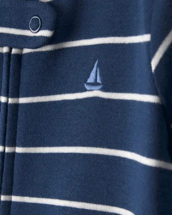 Kids Baby Boy 2-Pack Boat Snug Fit 1-Piece Pyjama Set - Blue 4 Image