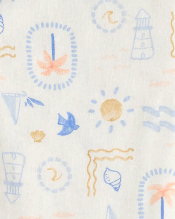 Baby 3-Pack Sunshine Sleeveless Multipack Bodysuits - Orange/Blue/Ivory 1 Image