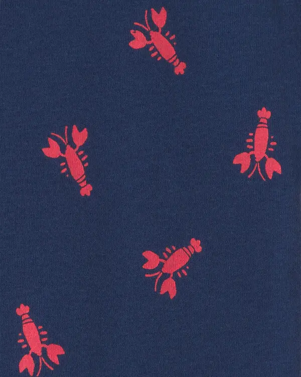 Baby Boy Lobster 100% Cotton Snug Fit 1-Piece Pyjama Set - Blue 1 Image