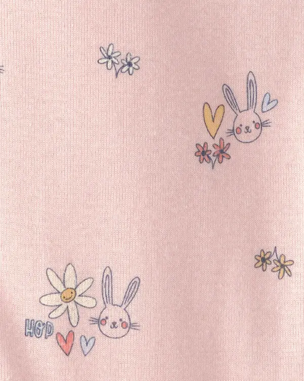  Baby Girl Easter Bunny 100% Cotton Snug Fit 1-Piece Pyjama Set - Pink 1 Image