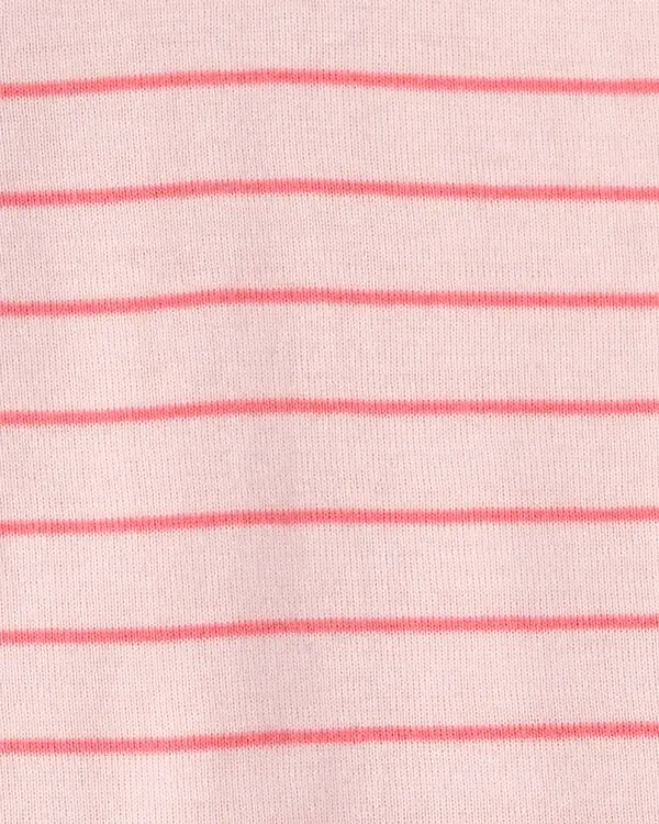  Baby Girl Ladybug Striped 100% Cotton Snug Fit 1-Piece Pyjama Set - Pink 1 Image
