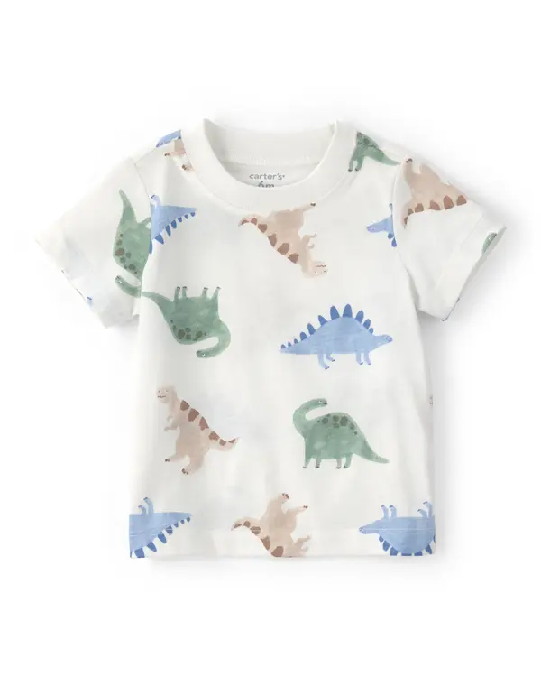 Baby Boy Animal Print Short-Sleeve Shortall Set - Green 4 Image