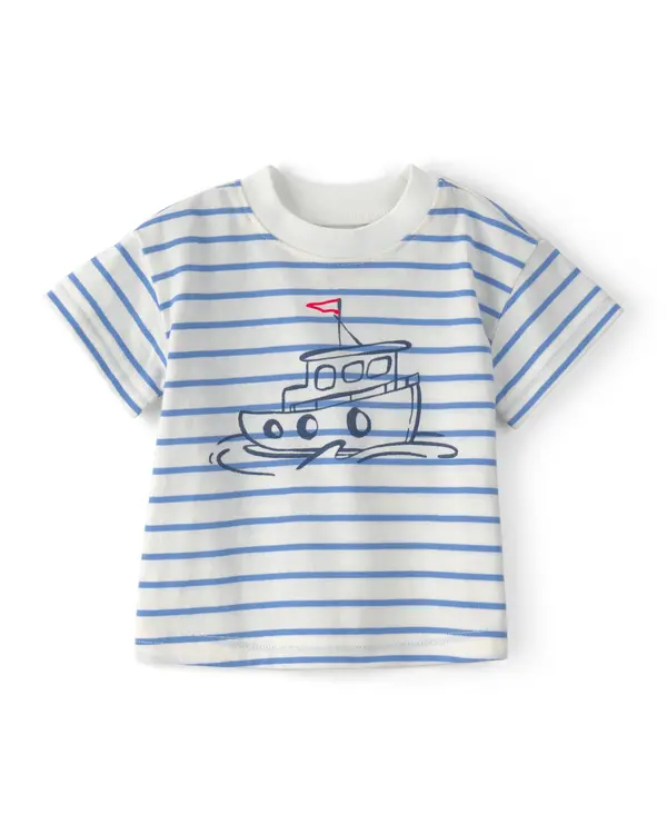 Baby Boy 3-Piece Nautical Short-Sleeve Tops & Short Set - Blue 3 Image