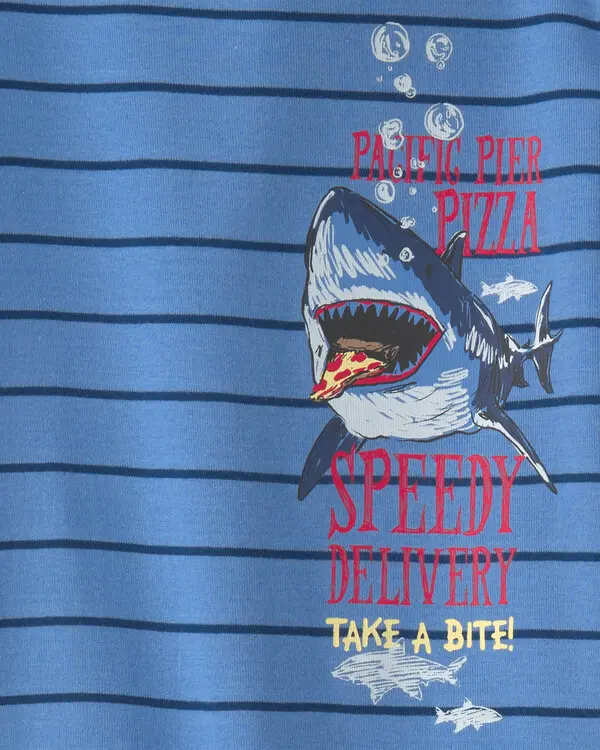  Boys Boat 100% Cotton Snug Fit 4-Piece Pyjama Set - Blue 2 Image