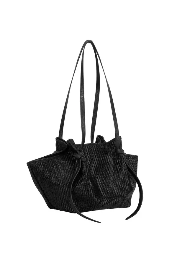 Hand-Woven Raffia Mochi Tote Bag with Sculptural Silhouette 2 Image