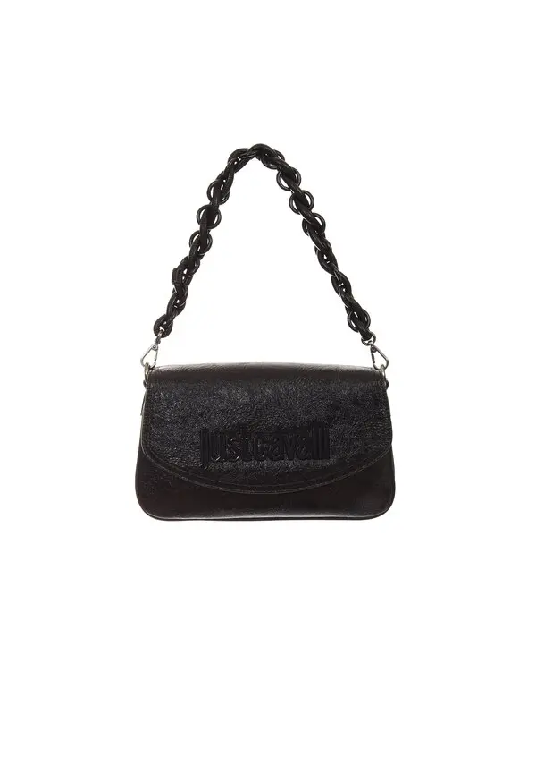 Logo-Embossed Baguette Shoulder Bag with Braided Chain Handle 1 Image