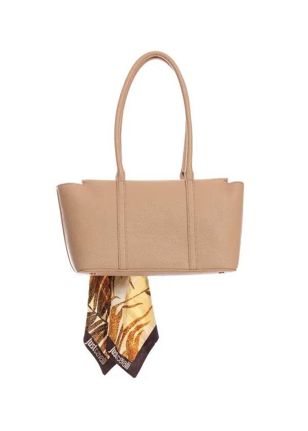 Eyelet-Detail Tote Bag with Tropical Print Scarf 1 Image