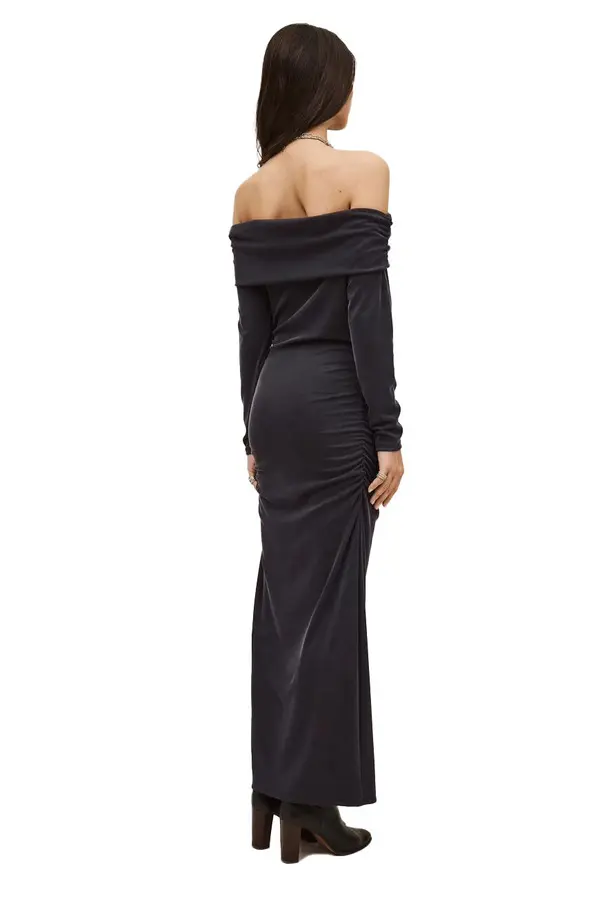 Bardot Neckline Long Sleeves Long Dress 2 Image