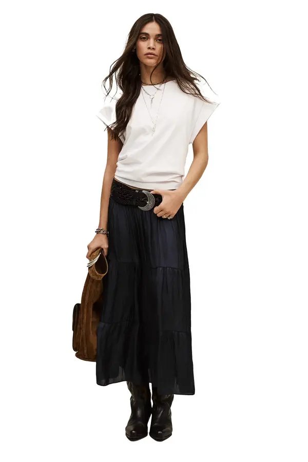 Camyla Tiered Gathered Design Midi Skirt 1 Image