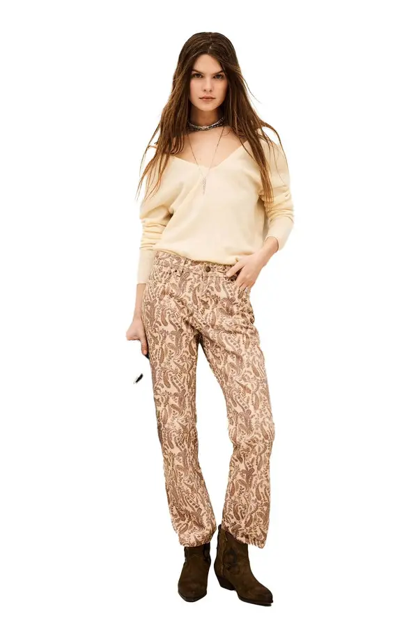 Paisley Print Straight-Leg Trousers 1 Image