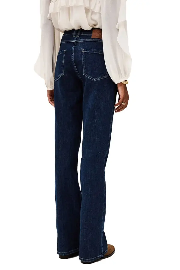 Dark Wash Patch Pocket Flare Jeans 2 Image