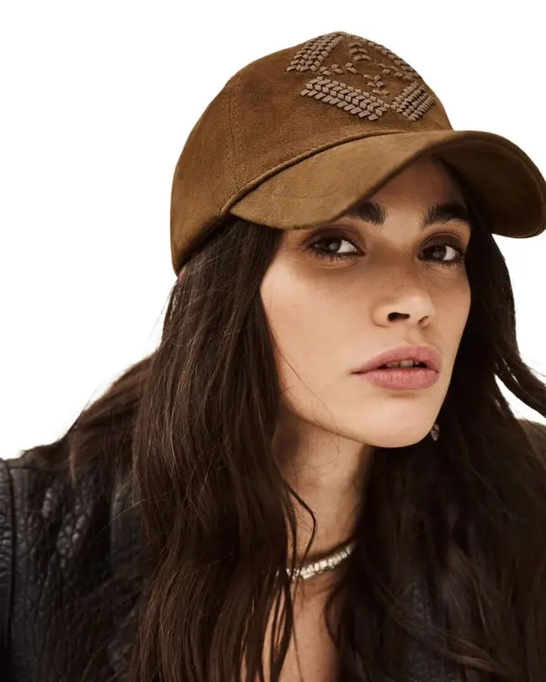 Suede Leather Baseball Cap 2 Image