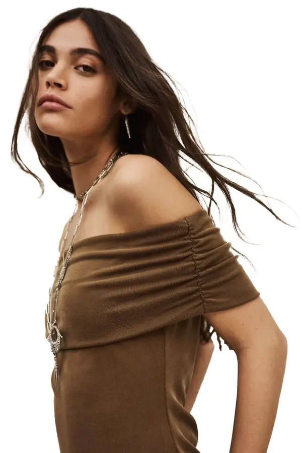 Off-The-Shoulder Ruched Jersey Top 2 Image