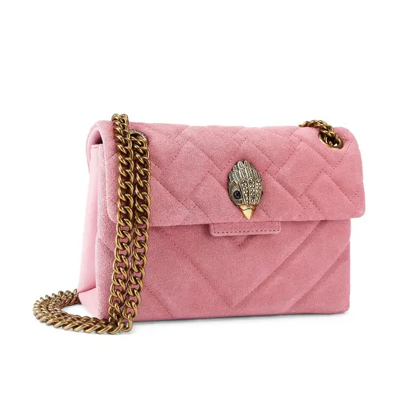 Quilted Velvet & Leather Kensington Shoulder Bag 3 Image