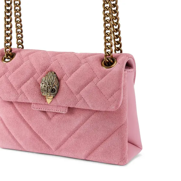 Quilted Velvet & Leather Kensington Shoulder Bag 6 Image