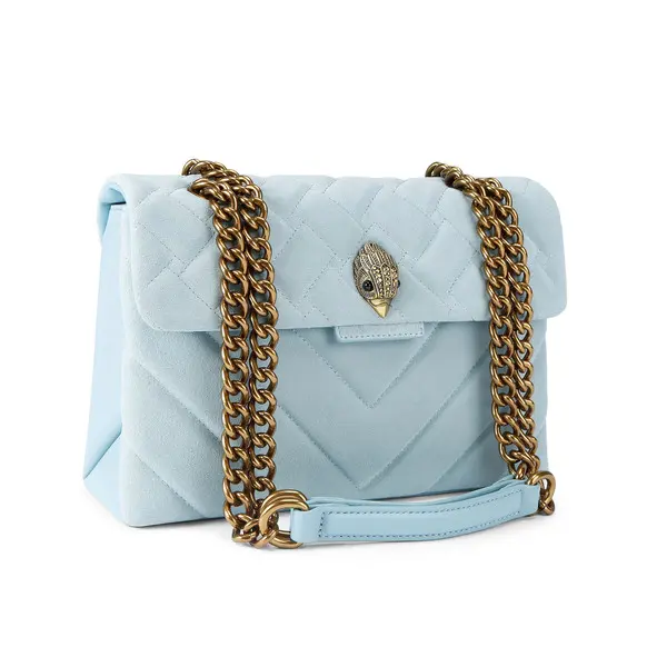 Medium Quilted Suede & Leather Kensington Shoulder Bag 3 Image