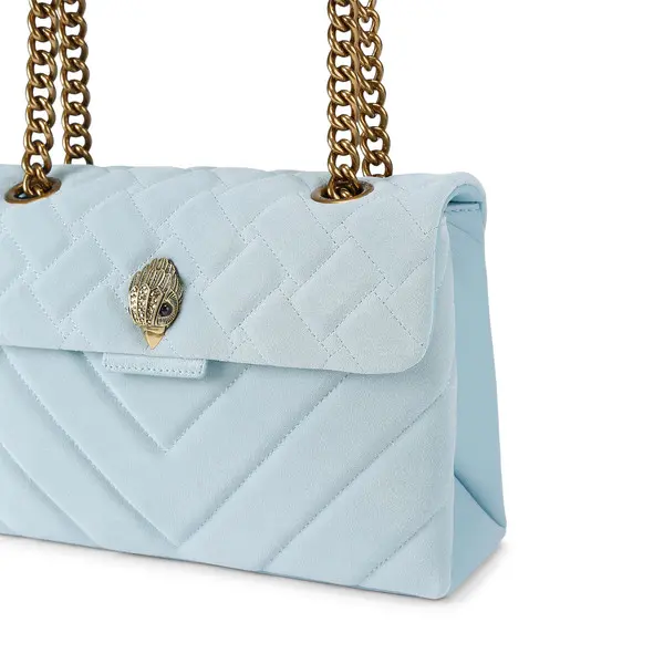 Medium Quilted Suede & Leather Kensington Shoulder Bag 6 Image