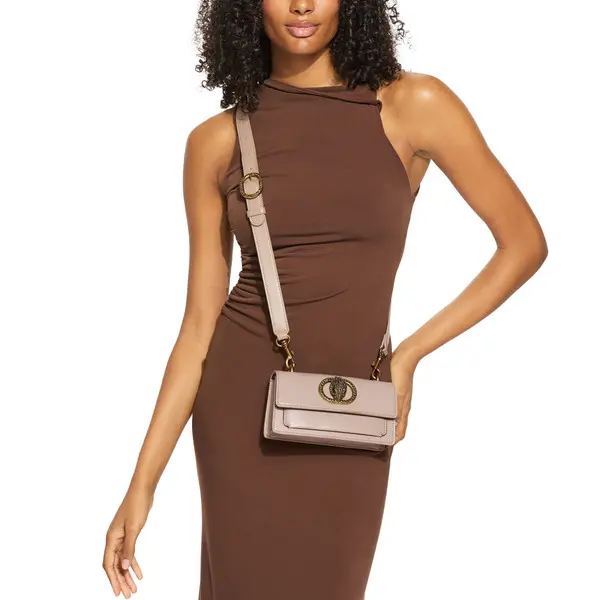 Smooth Leather Eagle Buckle Shoulder Bag 8 Image