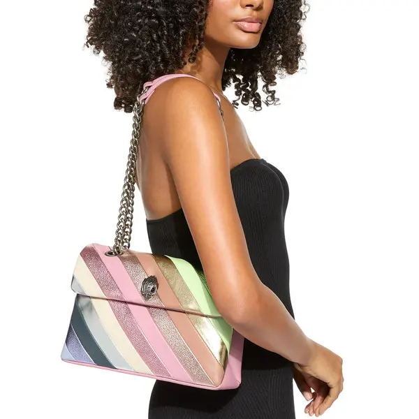 Metallic Rainbow Quilted Leather Kensington Bag 8 Image