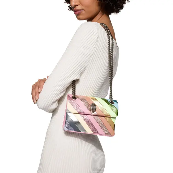 Mini Metallic Rainbow Quilted Leather Kensington Bag 7 Image