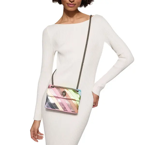 Mini Metallic Rainbow Quilted Leather Kensington Bag 8 Image