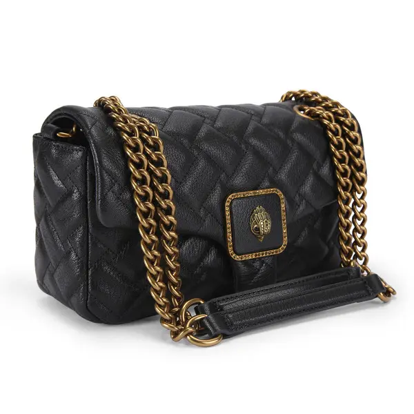 Grained Leather Pimlico Shoulder Bag with Quilting Details 3 Image