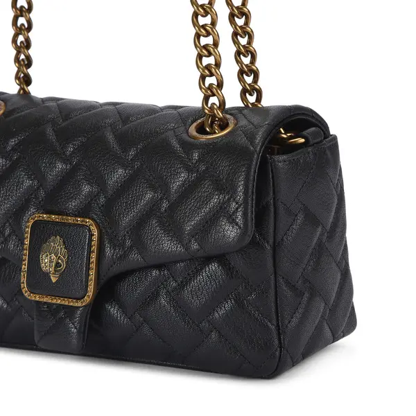 Grained Leather Pimlico Shoulder Bag with Quilting Details 6 Image