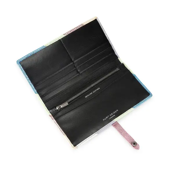 Metallic Rainbow Stripe Leather Continental Wallet 2 Image