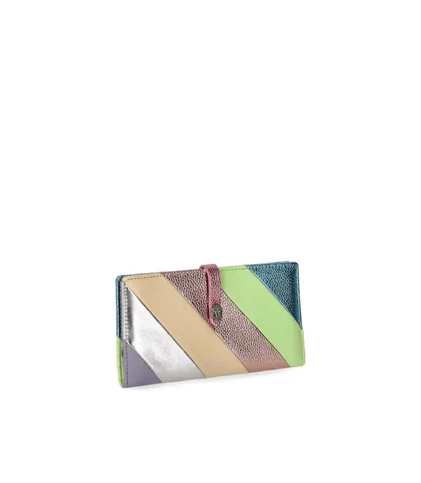 Metallic Rainbow Stripe Leather Continental Wallet 5 Image