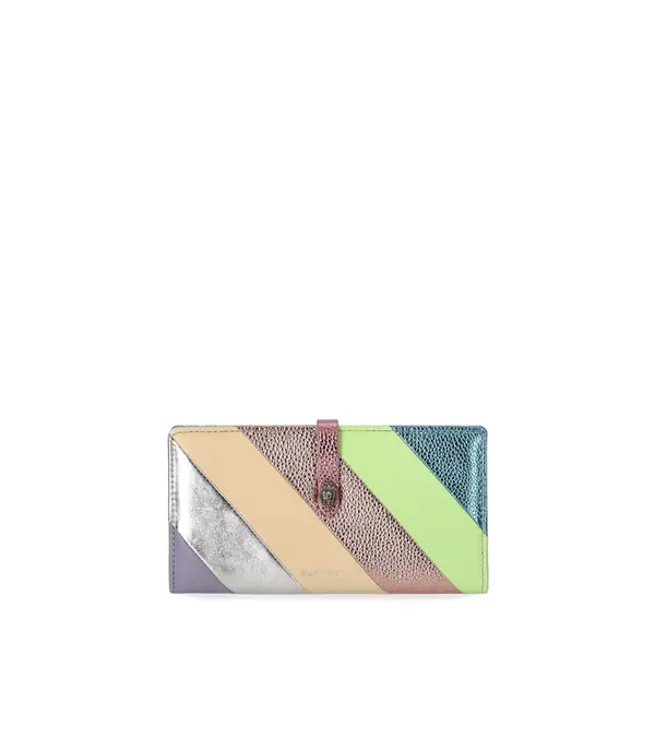 Metallic Rainbow Stripe Leather Continental Wallet 7 Image